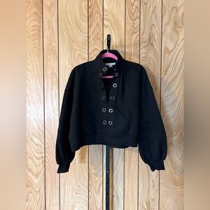 Cropped Grommet Detail Jacket